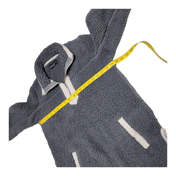 Abercrombie & Fitch Pullover‎ Womens Medium Gray Soft A F Sherpa Fleece 1/4 Zip - Picture 7 of 12